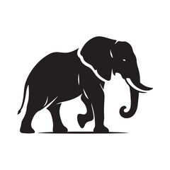 Gentle Giant: Elephant Silhouette - Capturing the Majesty and Serenity of the Magnificent Creature in Simple Form. Elephant Vector, Elephant Illustration.