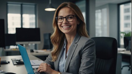 Leader, smile and portrait of business woman in an finance agency, startup or company office with growth, Development, laughing and young accountant confident as a corporate manager at workplace