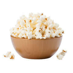 bowl of popcorn isolated on white