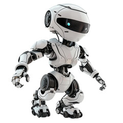 The robot is isolated on a white background. With clipping path