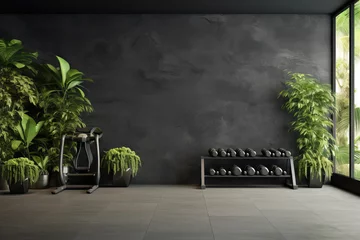 Poster interior of a gym room with full of natural light. © Shades3d