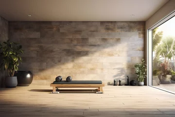 Fotobehang interior of a gym room with full of natural light. © Shades3d