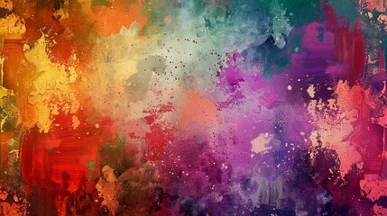 Colorful painting with abstract stains