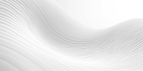 Abstract 3D Background, white grey wavy waves flowing ripple surface - 748256241