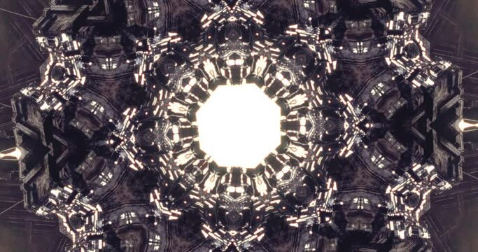 Morphing rosette patterns on a dark background