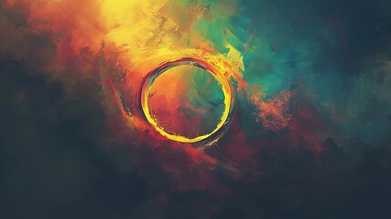 Sol ring, dreamy colors, meeting in magic style - obrazy, fototapety, plakaty