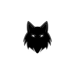 Obraz premium Wolf silhouette isolated on white background