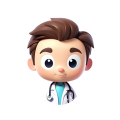Fototapeta premium 3d render doctor avatar collection on isolated transparent background png, generated with AI