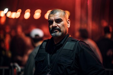 Obraz premium Security Guard At Club Event Or Concert Bouncer At