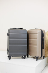 Two suitcases for travel. Large suitcases. Concept of tourism.