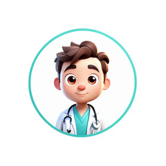 Fototapeta premium 3d render doctor avatar collection on isolated transparent background png, generated with AI