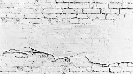 The wall surface is combined brick and cement masonry. The surface is whitewashed in white and has crevice defects. Illustration for cover, interior design, banner, poster, brochure or presentation.