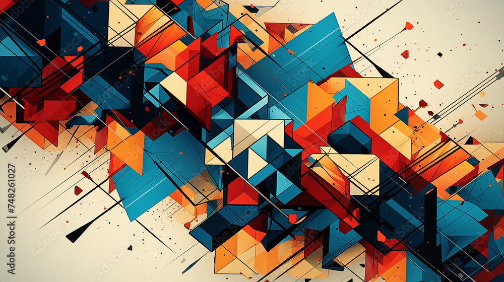 Poster abstract background with triangles