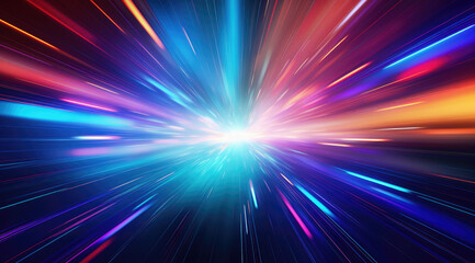 Abstract speed line background. Futuristic beams of light. Technology velocity movement pattern for banner or poster design.