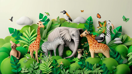 World Wildlife Day Illustration work. Ai Generated.