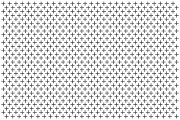 Cross or plus sign seamless pattern on white background. Mathematics geometry background with plus sign. Black and white pattern. - obrazy, fototapety, plakaty