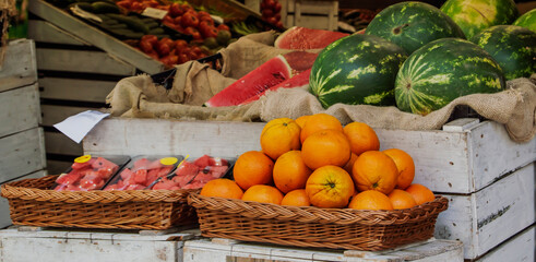 Fruit stand on the street for sale to the public