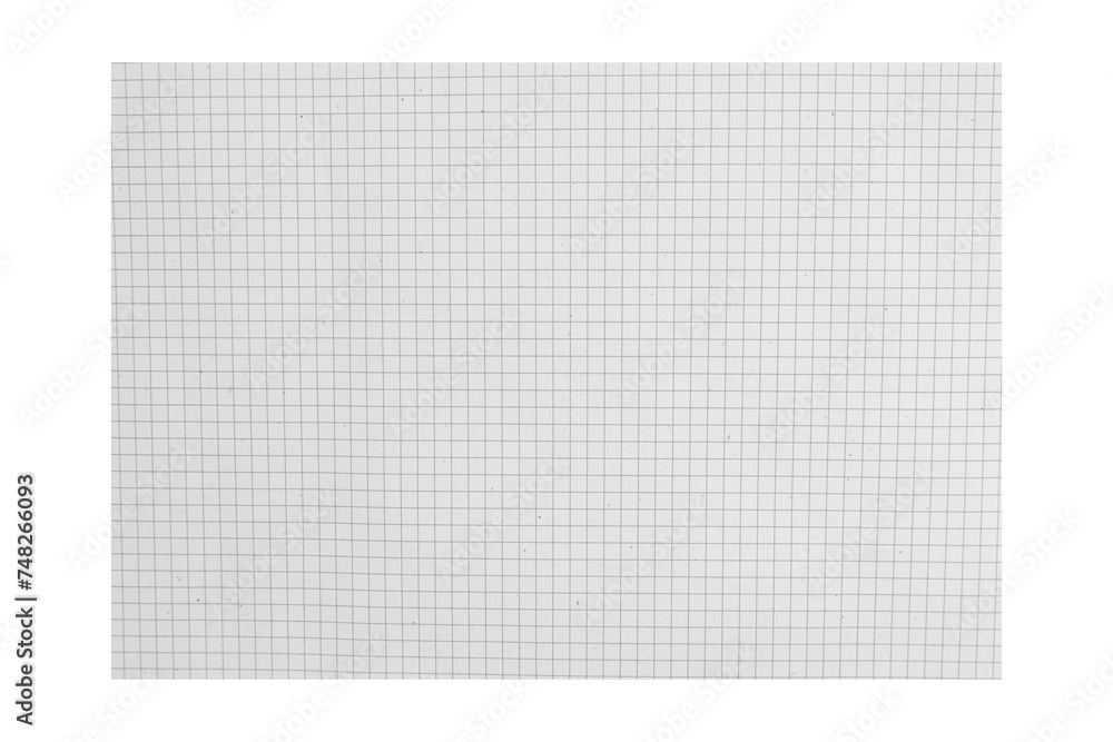 Wall mural Brown grid background. Paper of copy book. Grey grid page for message. Gray notebook sheet.  - Wall murals