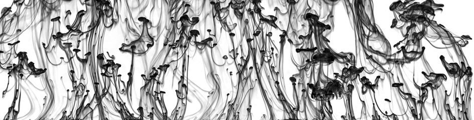Abstrakte monochrome Verwirblungen als breites Panorama als kreativer Hintergrund oder Textur