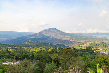 Landscape of Batur volcano on Bali island, Indonesia.