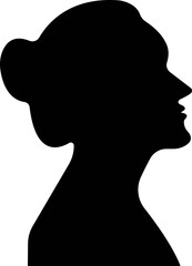 user profile, person icon in flat isolated in transparent background Suitable for social media women profiles, screensavers depicting female face silhouettes vector for apps website