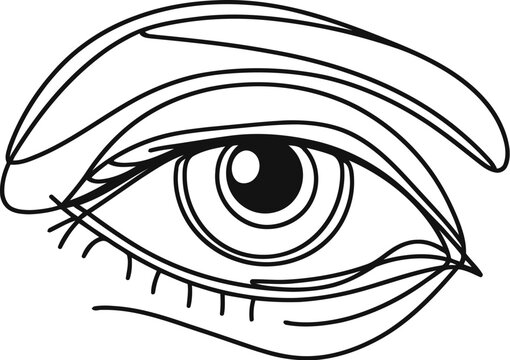 recommend clip art: eye in continuous line drawing, minimalist, simplicity contour, pray, 