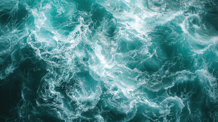 Fototapeta premium Evening Serenity, Aerial View of Blue Ocean Waves