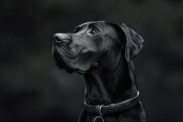 Regal Great Dane with a commanding presence, photographed using a Sigma lens to emphasize the graceful lines of its powerful physique. - obrazy, fototapety, plakaty