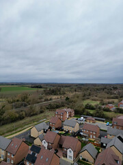Fototapeta premium High Angle View of Arlesey Town of England UK