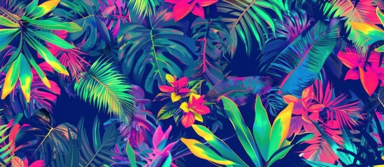 tropical pattern with jungle vegetation