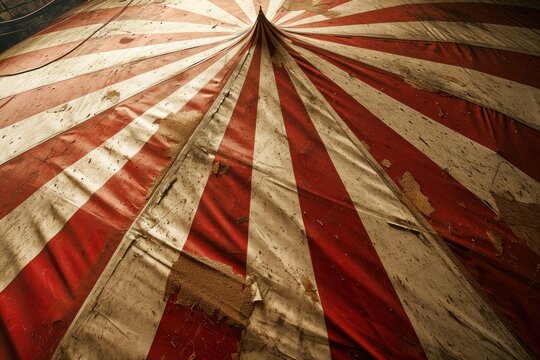 a red and white striped tent
