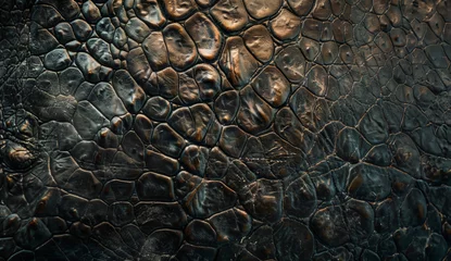 Möbelaufkleber Textured reptilian skin up close, a natural pattern of resilience and evolution. The intricate details of nature's design in deep, earthy tones © Mirador