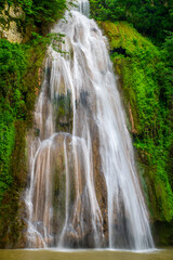The Dynamic Lowe Waterfall Flowing in Loveh, Golestan Province, Iran