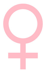 Pink female symbol. Vector icon.