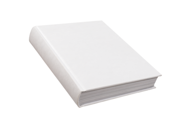 Book, hard cover mockup, hardback mock up, angle view, isolated on white, transparent png