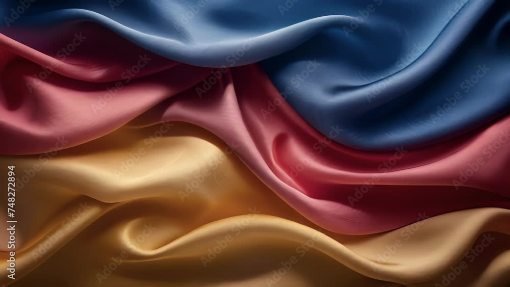 Poster macro shot of the flags rippling fabric unveiling its smooth and dynamic texture.