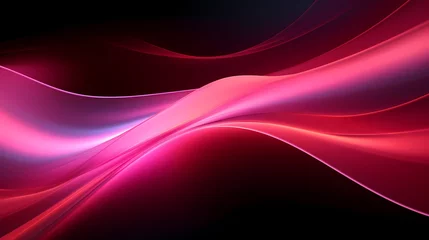 Photo sur Aluminium Bordeaux Abstract pink wave texture with glowing defocused particles. Cyber or technology digital landscape background