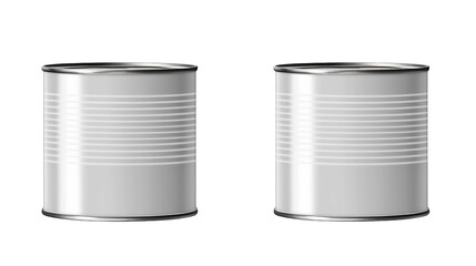 Empty tin can isolated on transparent a white background