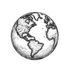 illustration of the globe, planet earth on a transparent background