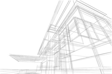  architectural drawing 3d illustration