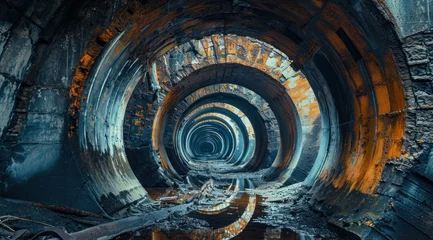 Foto op Plexiglas a tunnel with water in it © sam