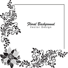 Free vector frame with floral lines , Free vector retro floral frame design