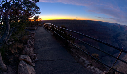 Grand Canyon view from Pima Point at sundown