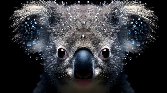 koala face shot, isolated on transparent background cutout