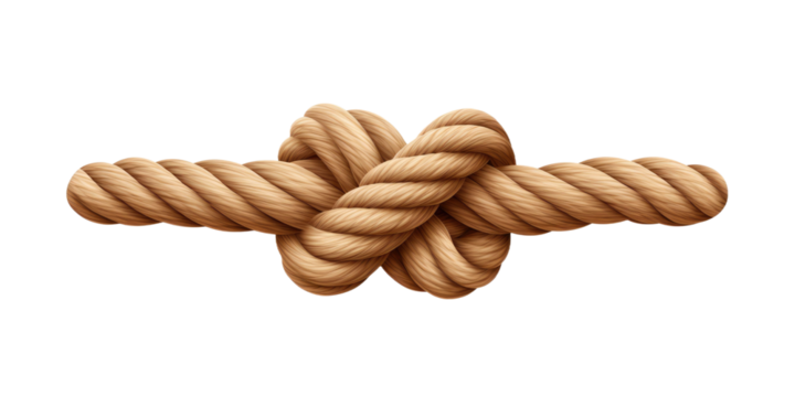 Rope knot isolated on transparent a white background