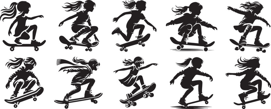 skateboard girl in action - a glimpse into youth skate culture