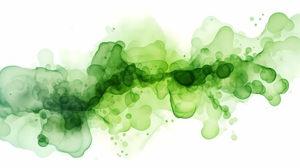 Green watercolor background with abstract design
