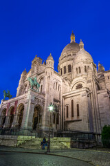 Sacre Coeur Basilica in Paris at night
