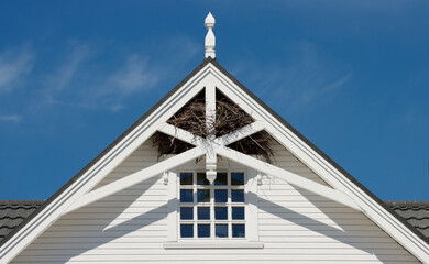 A nest under the roof of a white house, or in other words, a nest within a nest.