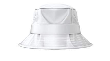 White bucket hat isolated on transparent a white background 